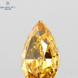 0.14 CT Pear Shape Natural Diamond Orange Color VS1 Clarity (4.10 MM)