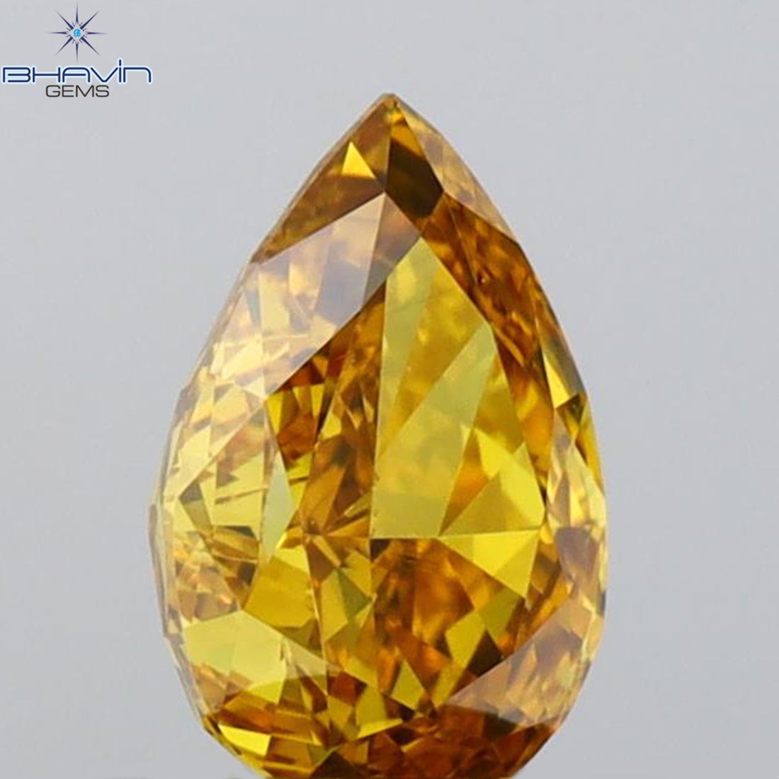 GIA認定 0.51 CT ペアシェイプ ダイヤモンド ブラウンオレンジイエローカラー VS1 クラリティ (6.30 MM)