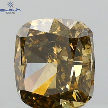 0.55 CT Cushion Shape Natural Diamond Brown Color SI1 Clarity (4.55 MM)