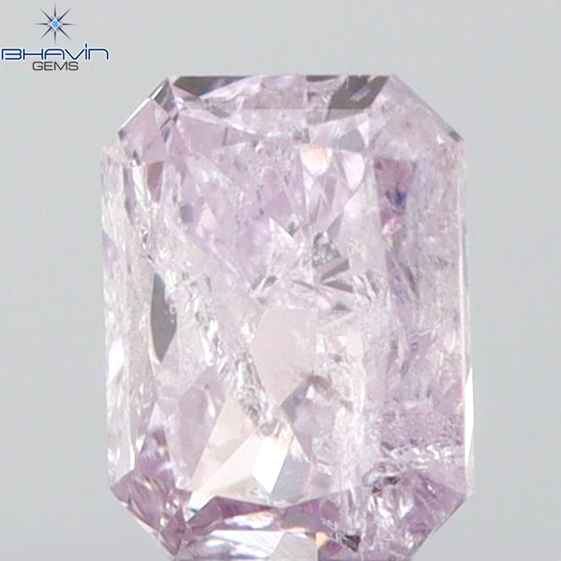 0.08 CT ラディアント シェイプ ナチュラル ダイヤモンド ピンク色 SI2 クラリティ (2.38 MM)