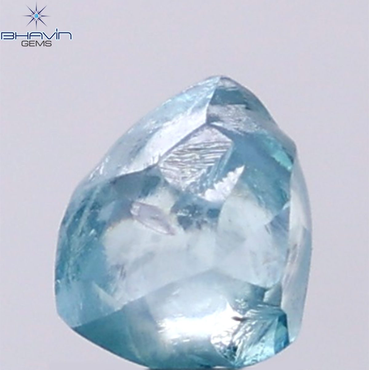 1.64 CT Natural Rough Diamond Enhanced Blue Color Clarity VS (6.51 MM)