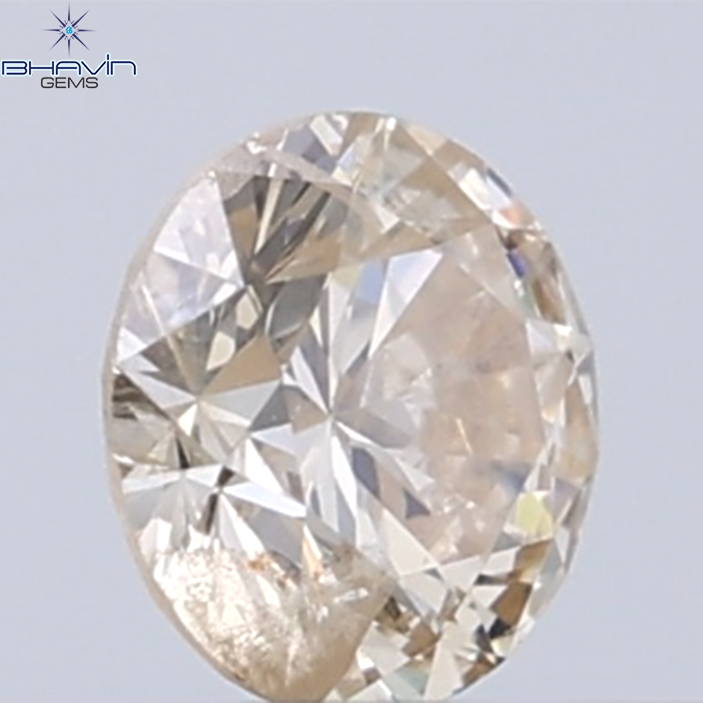 0.18 CT ラウンド ローズ カット シェイプ 天然ダイヤモンド ピンク色 I2 クラリティ (3.86 MM)