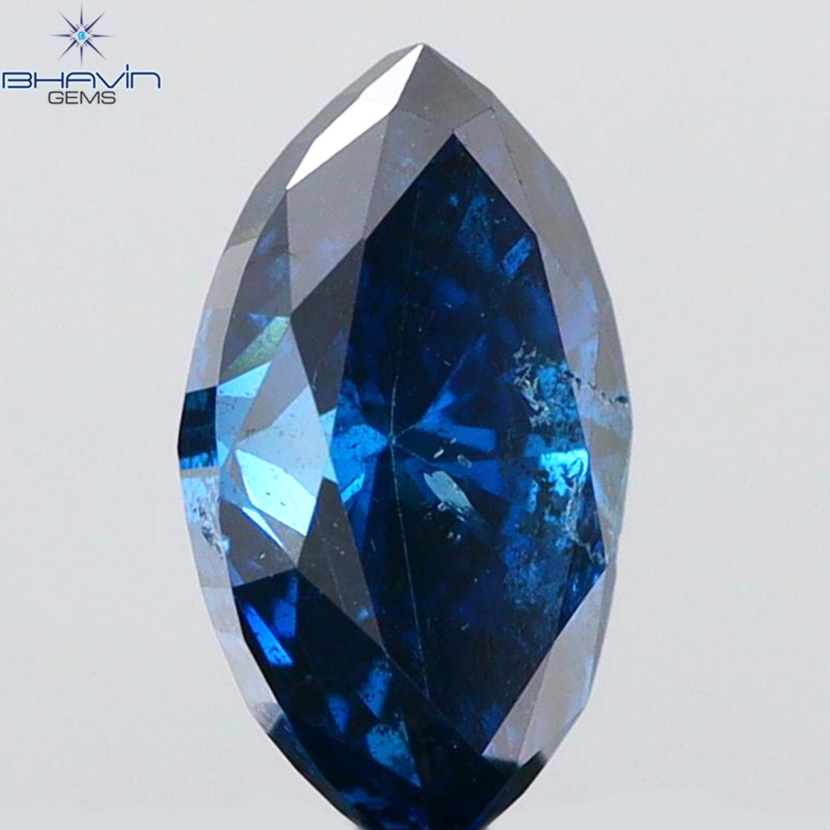 0.45 CT Natural Marquise Diamond Enhanced Blue Color Clarity I1 (6.30 MM)