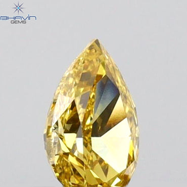 0.21 CT Pear Shape Natural Diamond Orange (Chameleon) Color VS1 Clarity (4.80 MM)