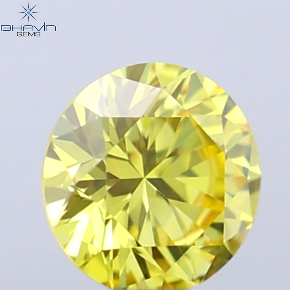 0.07 CT Round Cut Natural Diamond Yellow Color VS1 Clarity