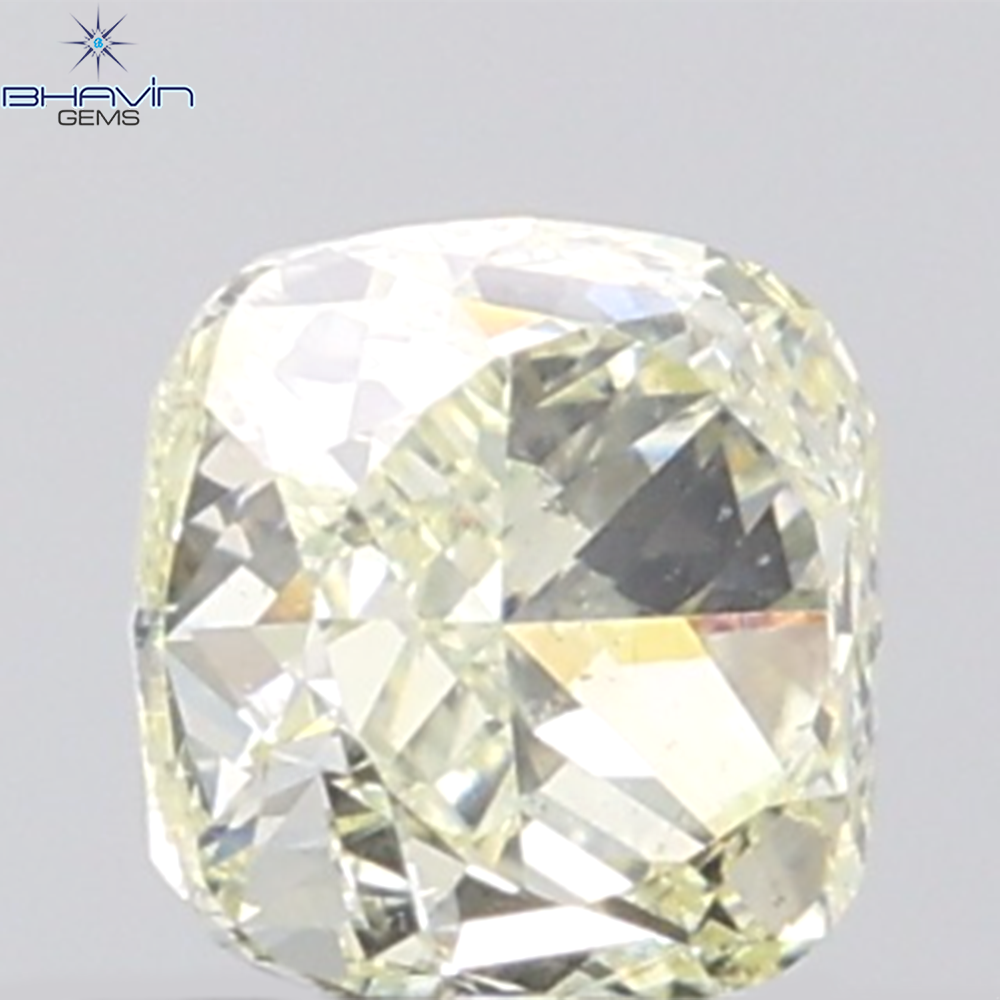 1.00 CT Cushion Diamond Natural Yellow Color SI1 Clarity (5.19 MM)