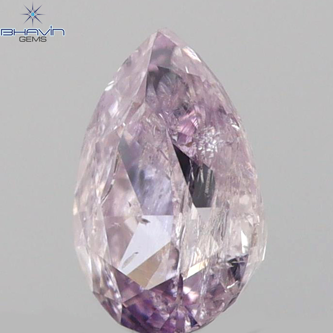 0.16 CT ペアシェイプ 天然ダイヤモンド ピンクカラー I2 クラリティ (4.28 MM)