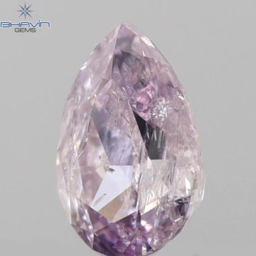 0.16 CT Pear Shape Natural Diamond Pink Color I2 Clarity (4.28 MM)