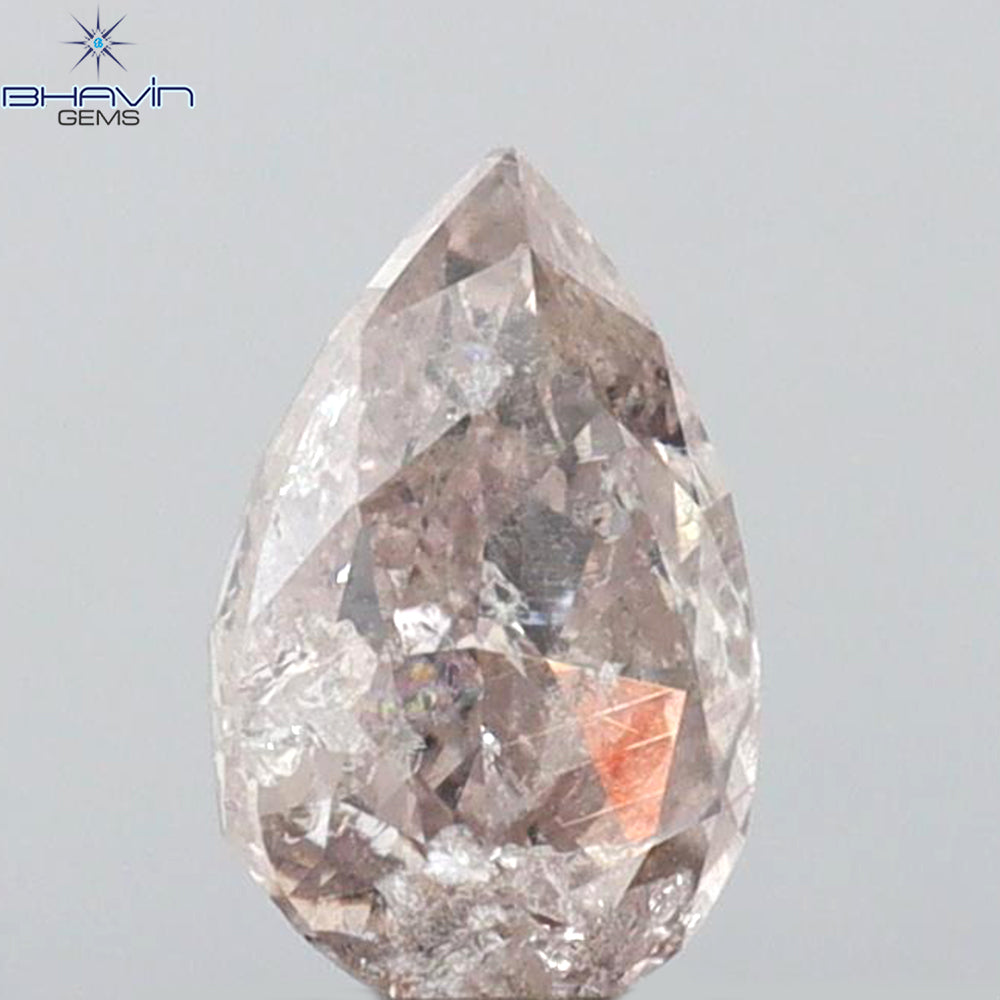 GIA Certified 1.01 CT Pear Diamond Pinkish Brown Color Natural  Diamond (7.88 MM)