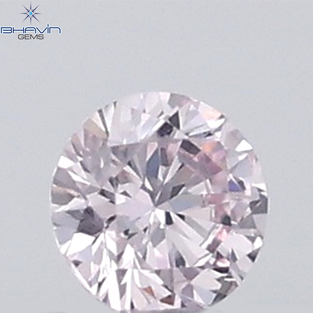 0.18 CT ラウンド ローズ カット シェイプ 天然ダイヤモンド ピンク色 I2 クラリティ (3.86 MM)