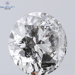 0.44 CT ラフシェイプ ナチュラル ダイヤモンド ブラック グレー (ソルト アンド パッパー) カラー I3 クラリティ (4.95 MM)