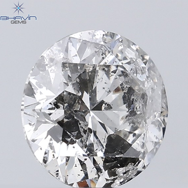 0.44 CT ラフシェイプ ナチュラル ダイヤモンド ブラック グレー (ソルト アンド パッパー) カラー I3 クラリティ (4.95 MM)