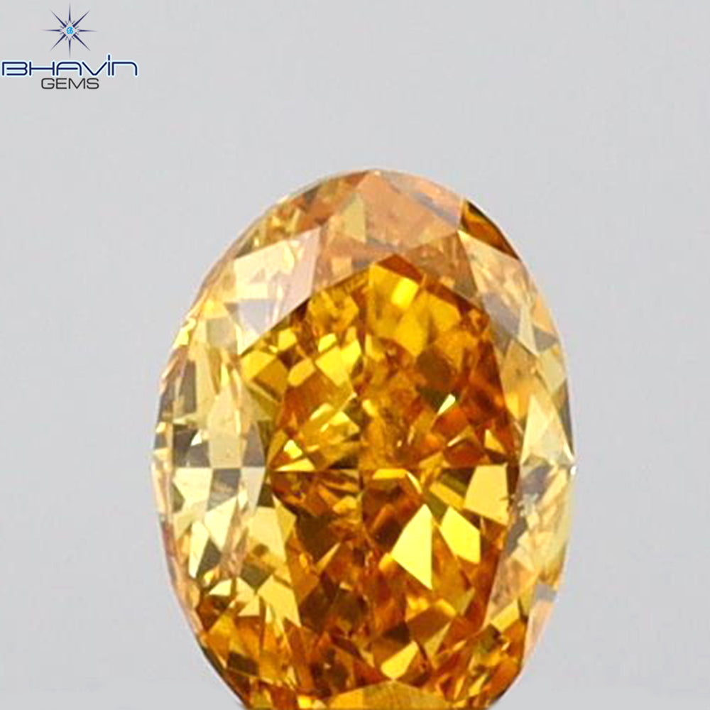 0.26 CT Oval Shape Natural Diamond Orange Color VS1 Clarity (4.52 MM)