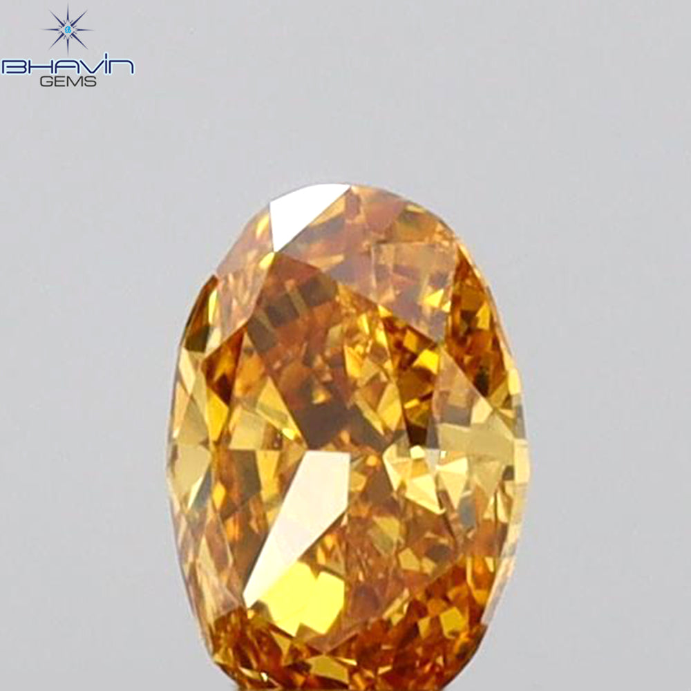 0.24 CT Oval Shape Natural Diamond Orange Color VS1 Clarity (4.57 MM)