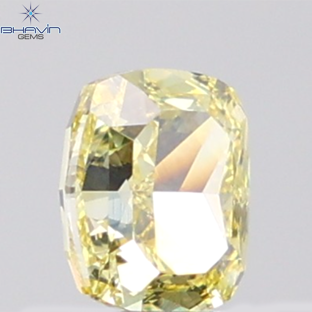 GIA Certified 1.00 CT Cushion Diamond Natural Yellow Color VS2 Clarity (5.86 MM)