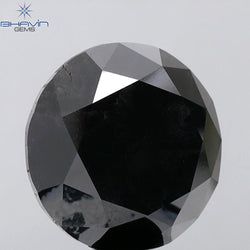 12.11 CT Round Shape Natural Diamond Black Color I3 Clarity (13.75 MM)