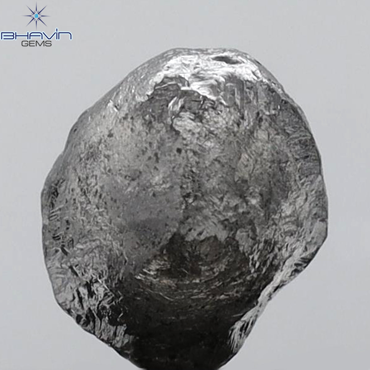 2.49 CT ラフシェイプ 天然ダイヤモンド ソルト＆ペッパーカラー I3 クラリティ (7.36 MM)