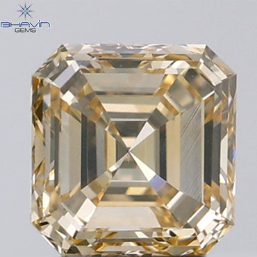 1.02 CT Asscher Shape Natural Diamond Orange Color VS1 Clarity ( 5.75 MM)