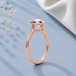 Round Brilliant Cut Bezel Set Solitaire Engagement Ring in Rose Gold