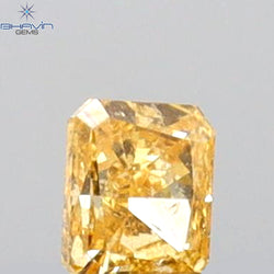 0.09 CT Radiant Shape Natural Diamond Orange Color SI2 Clarity (2.73 MM)