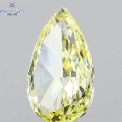 0.45 CT Pear Shape Natural Diamond Yellow Color VVS1 Clarity (6.36 MM)