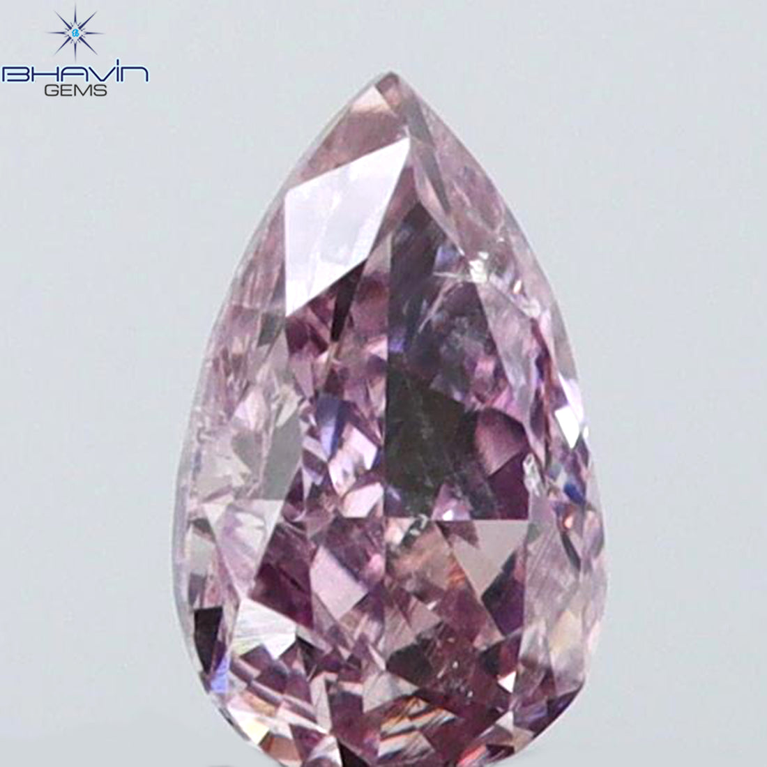 0.11 CT Natural Pear Diamond Vivid Pink Color Clarity VS2 (3.90 MM)