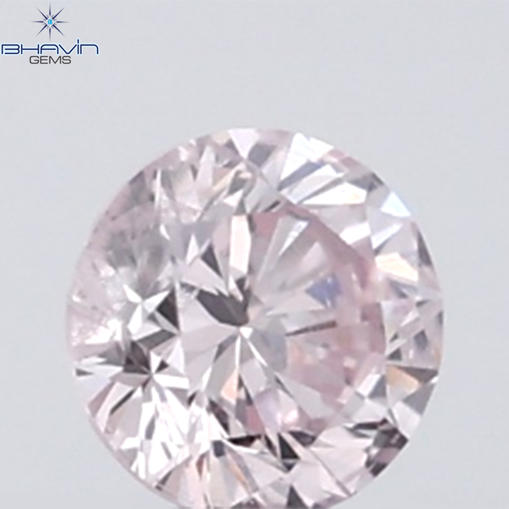 0.07 CT Round Natural Diamond Pink Color SI2 Clarity