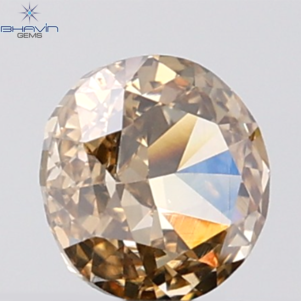 1.01 CT Round Modified Diamond Natural Brown Color VS1 Clarity (5.83 MM)