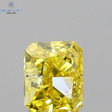 0.12 CT Radiant Shape Natural Diamond Yellow Color SI2 Clarity (2.90 MM)