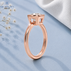 Cushion Cut Bezel Set Solitaire Engagement Ring in Rose Gold
