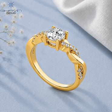 Round Cut Diamond Infinity Twist Engagement Ring