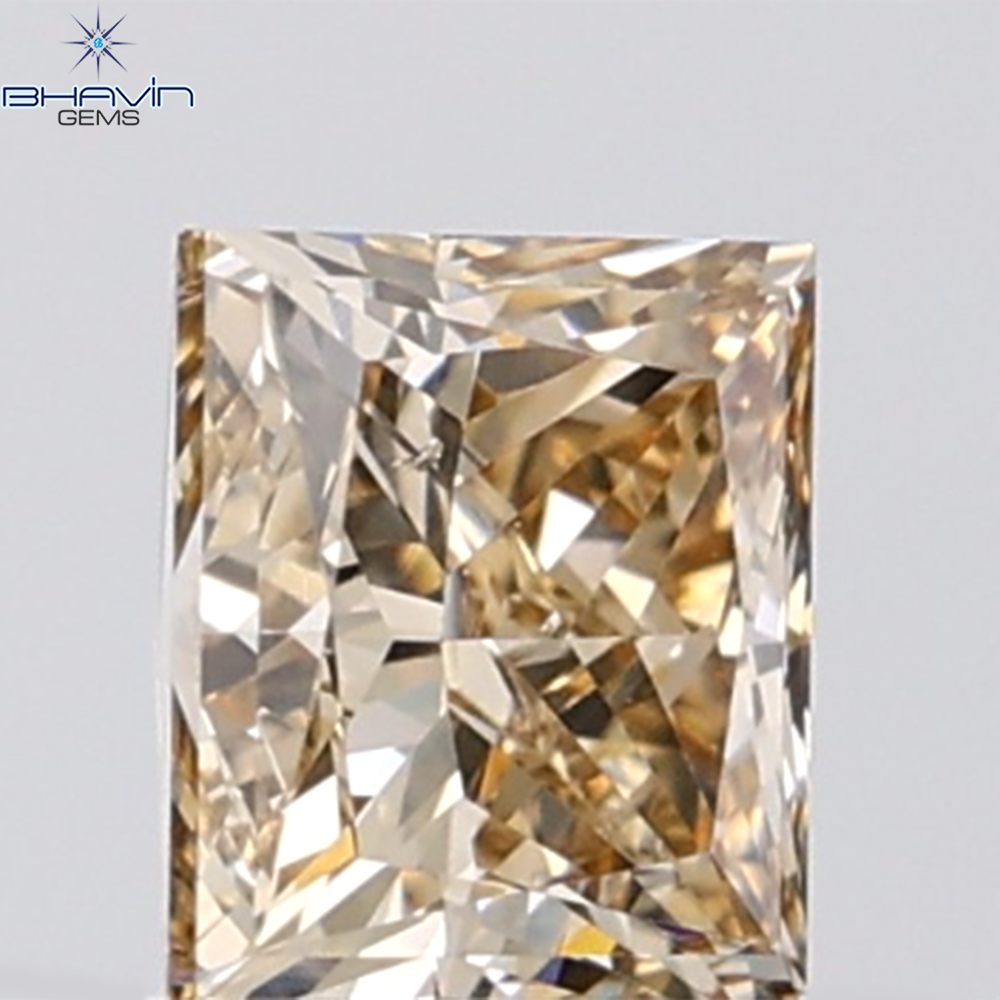 1.01 CT Princess Shape Natural Brown Diamond SI Clarity (5.43 MM )