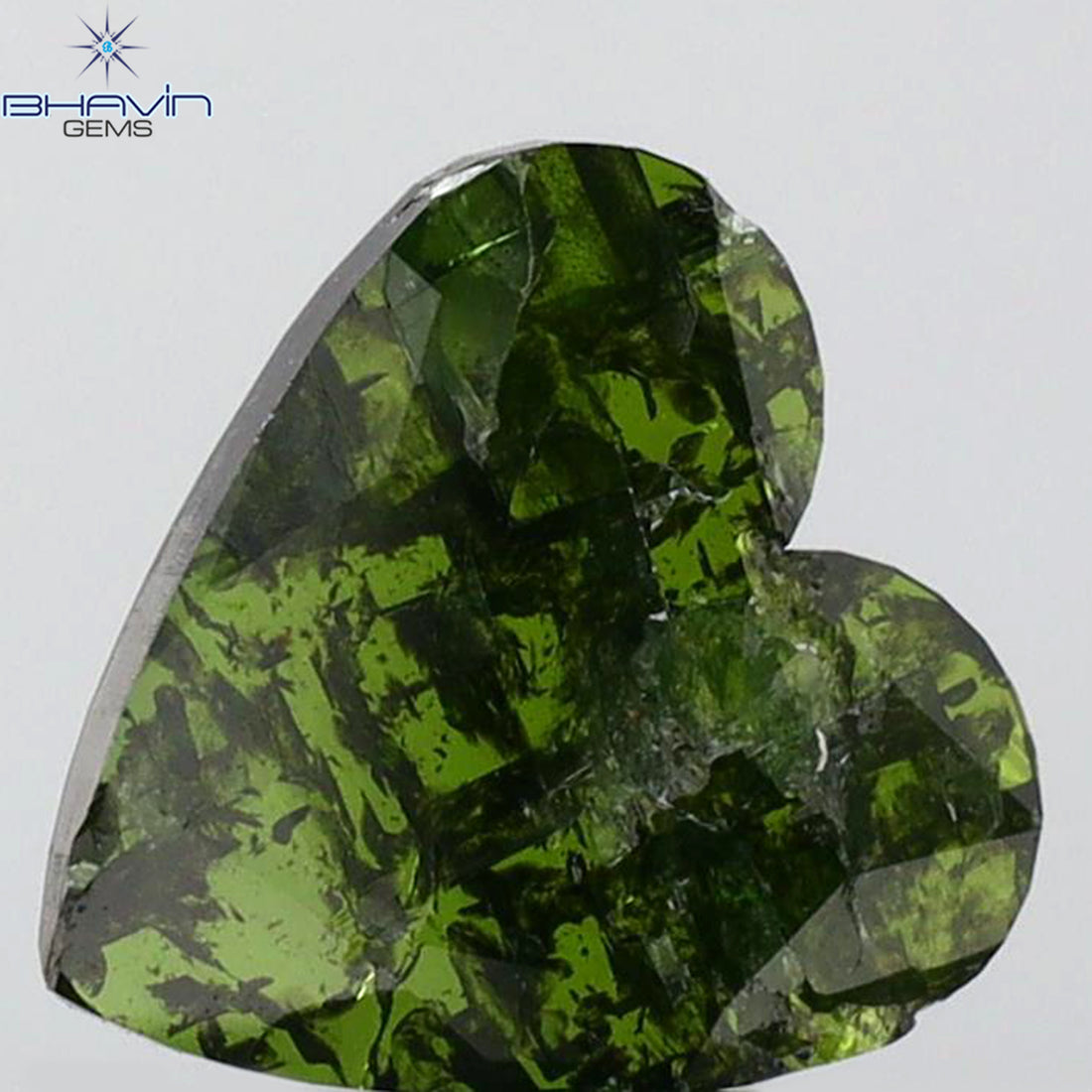 0.50 CT Heart Diamond Enhanced Green Color Clarity I3 (7.51 MM)