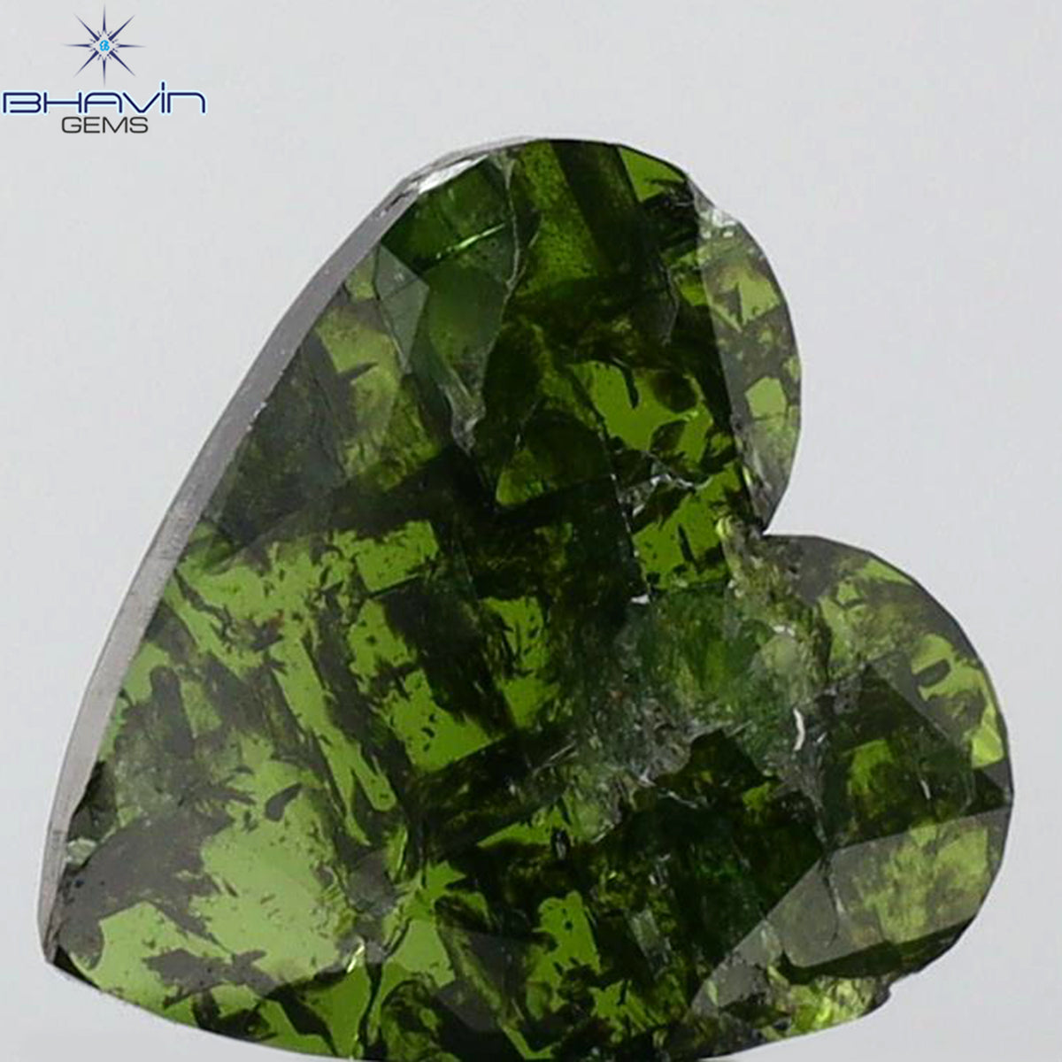 0.50 CT Heart Diamond Enhanced Green Color Clarity I3 (7.51 MM)