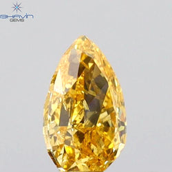 0.25 CT Pear Shape Natural Diamond Orange Color SI1 Clarity (4.90 MM)