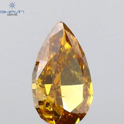 0.29 CT Pear Shape Natural Diamond Orange Color VS2 Clarity (5.36 MM)