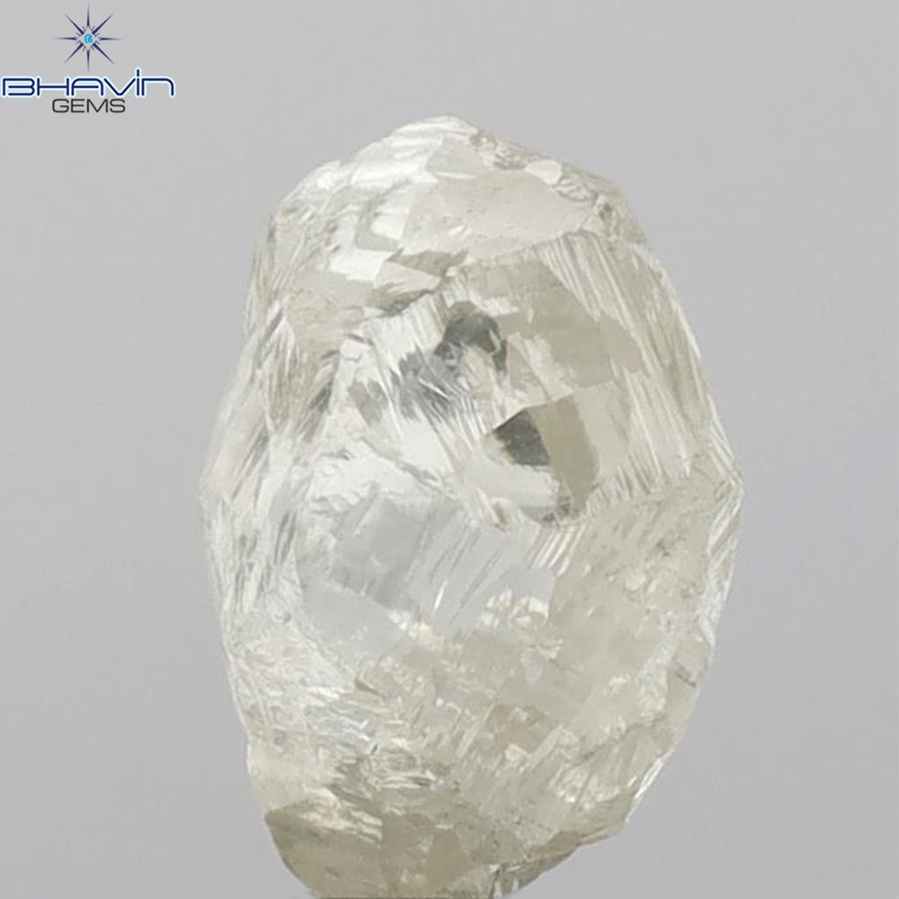 2.22 CT Rough Shape Natural Diamond Yellow Color SI1 Clarity (8.53 MM)