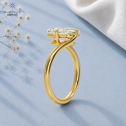 Oval Cut Bypass Solitaire Engagement Ring in Yellow Gold