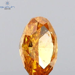 0.15 CT Oval Shape Natural Diamond Orange Color SI2 Clarity (4.00 MM)