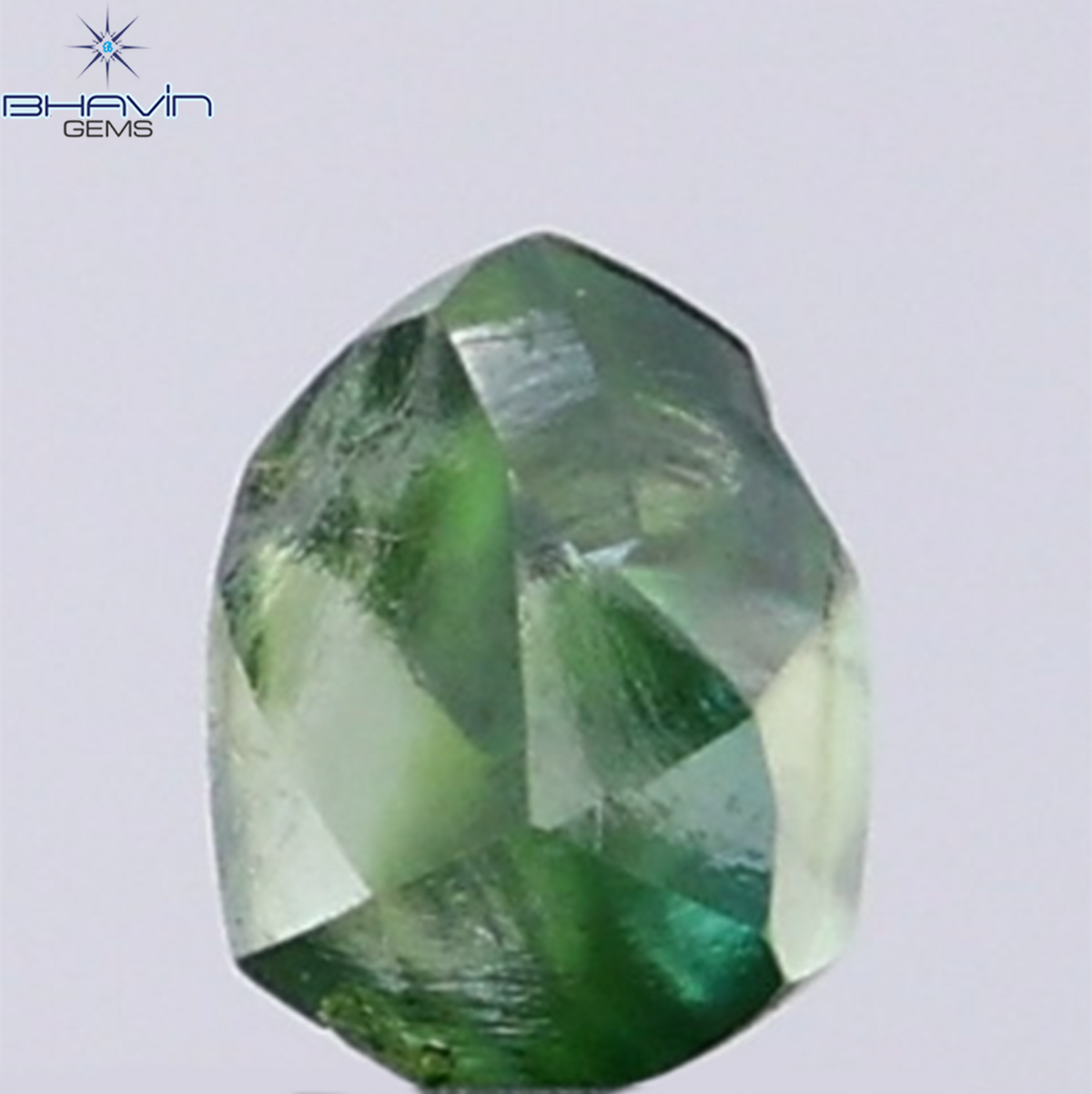 0.99 CT Natural Rough Diamond Enhanced Green Color Clarity VS (5.94 MM)