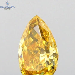 0.23 CT Pear Shape Natural Diamond Orange Color SI1 Clarity (5.00 MM)