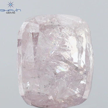 1.67 CT Cushion Shape Natural Loose Diamond Pink Color I3 Clarity (6.92 MM)