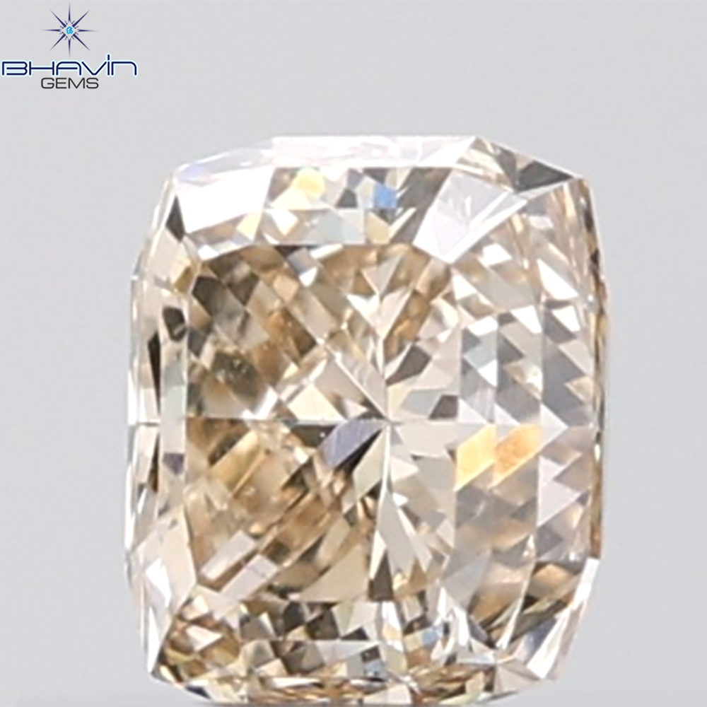 1.00 CT Cushion Diamond Natural Brown Color VVS1 Clarity (5.53 MM)