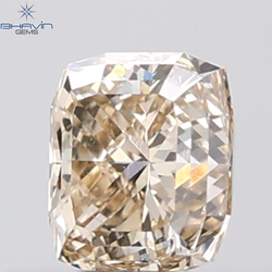 1.00 CT Cushion Diamond Natural Brown Color VVS1 Clarity (5.53 MM)