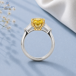 Majestic Yellow Pear Three-Stone Diamond Ring