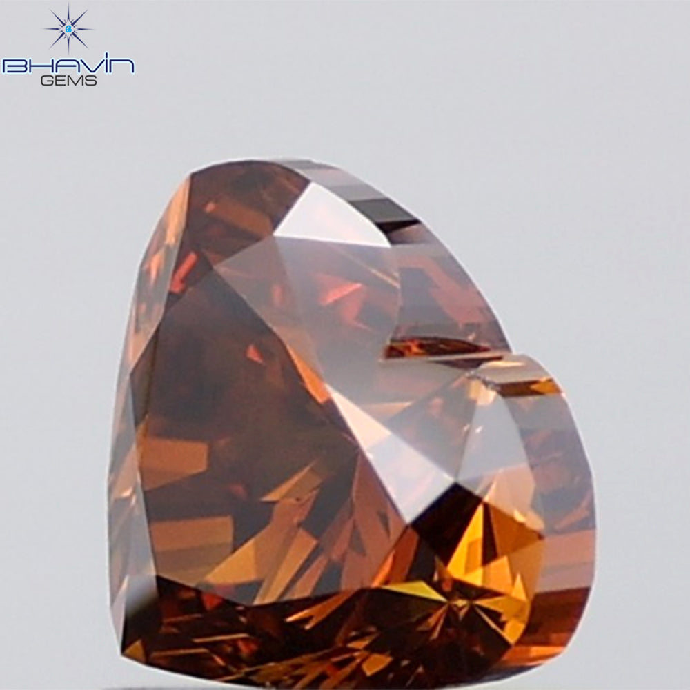 1.01 CT Heart Shape Natural Diamond Red Color VS2 Clarity (6.30 MM)