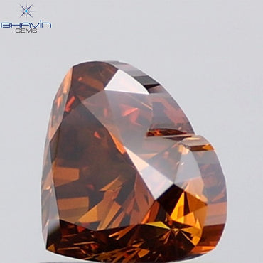 1.01 CT Heart Shape Natural Diamond Red Color VS2 Clarity (6.30 MM)