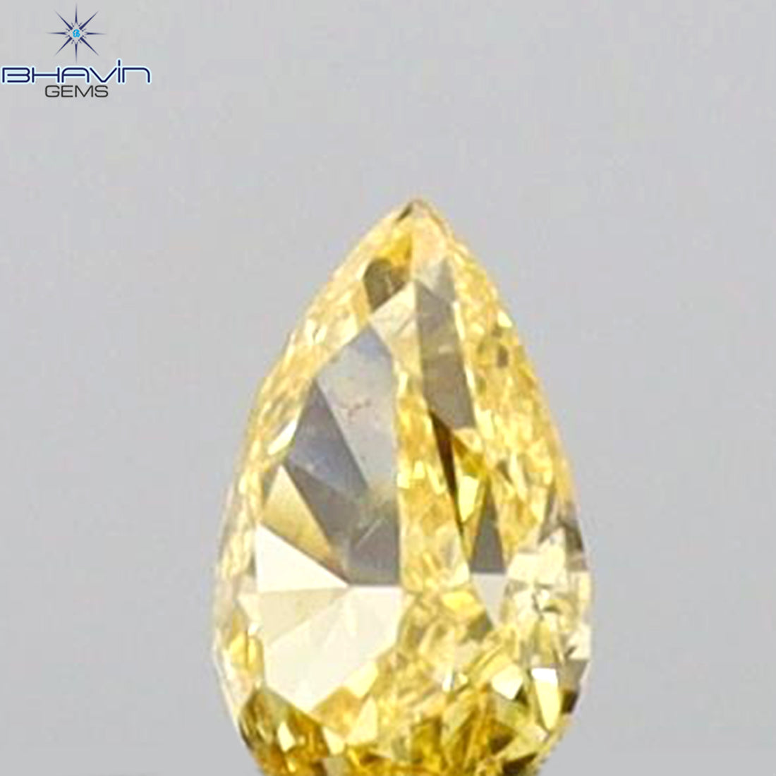 0.08 CT ペアシェイプ 天然ダイヤモンド イエローカラー VS2 クラリティ (3.44 MM)
