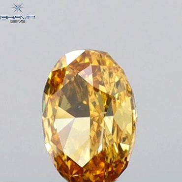 0.17 CT Oval Shape Natural Diamond Orange Color VS1 Clarity (4.05 MM)