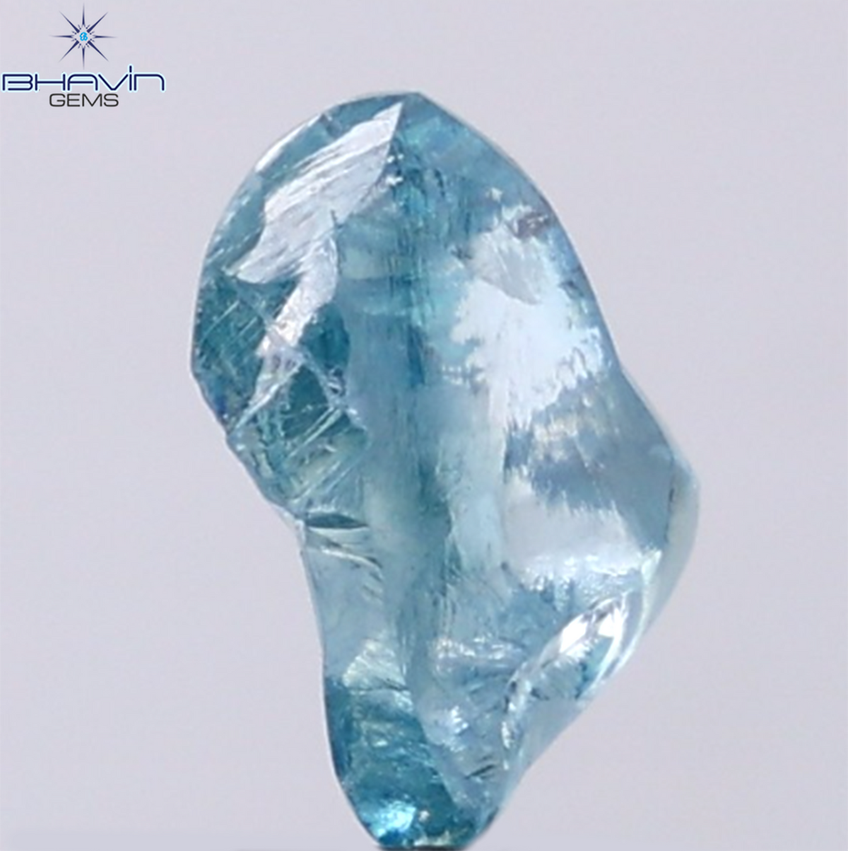1.60 CT Natural Rough Diamond Enhanced Blue Color Clarity VS (9.10 MM)